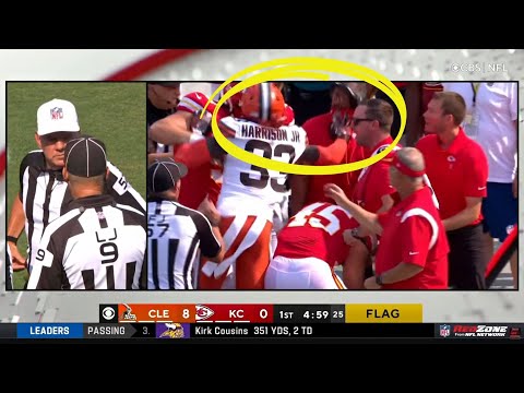 Cleveland Browns' Ronnie Harrison EJECTED After Shoving Chiefs Coach On the Sideline 👀