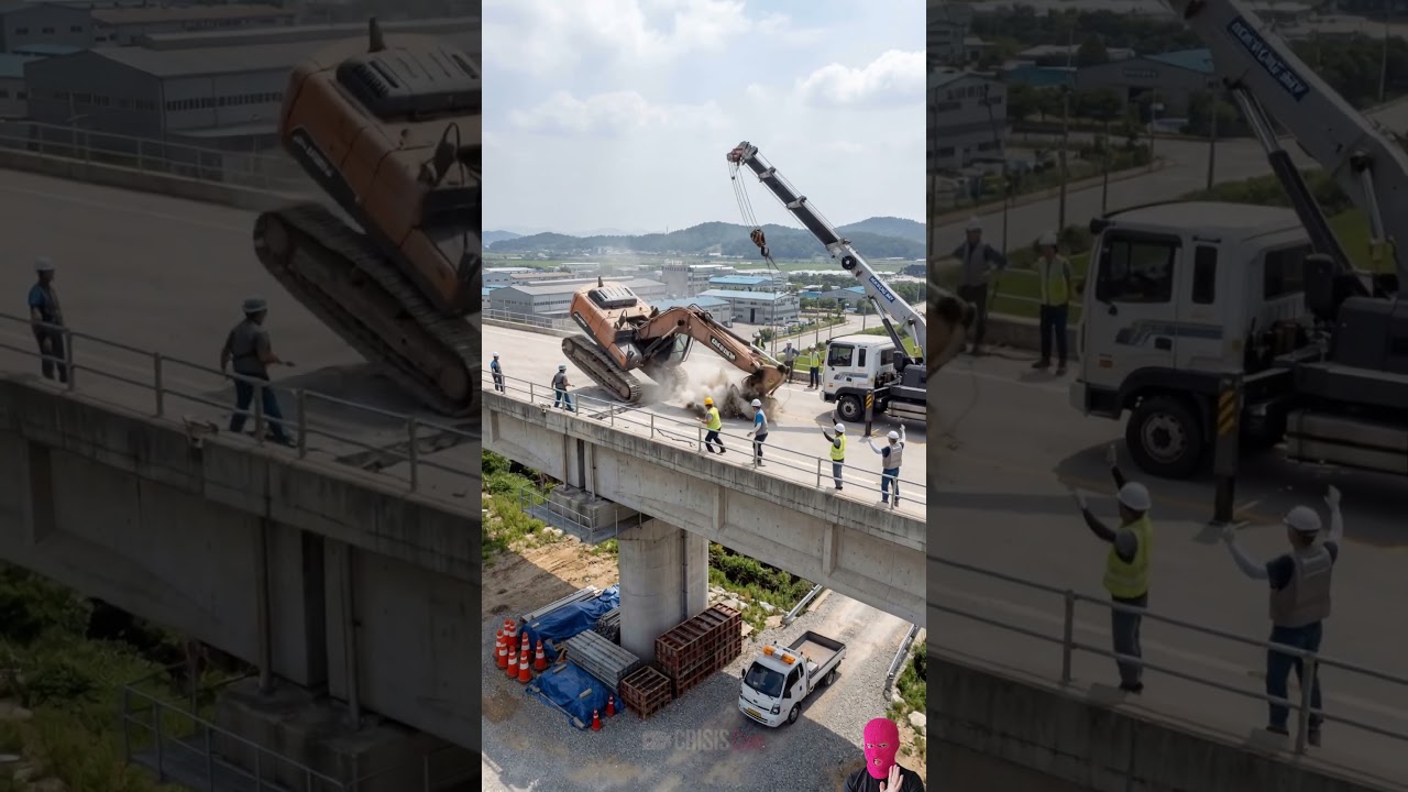 😱⚙️ Bridge Surface Breaking — Workers Inside the Fall Zone