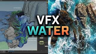 3D Animation ocean water cliff - version 2