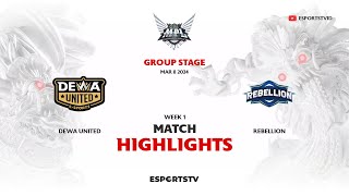 Dewa United vs Rebellion HIGHLIGHTS MPL ID S13 | RBL VS DEWA