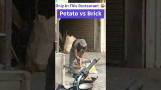 potato meshing with brick 🧱#food #science #experiment #microscope #viral #shorts #trending #potato