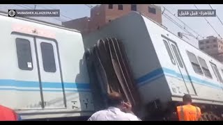 انقلاب عربة مترو في محطة المرج القديمة بمصر