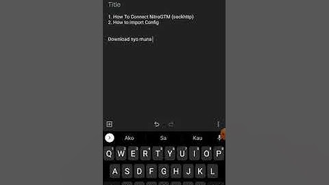 How to Connect NitroGTM (SocksHttp) APP