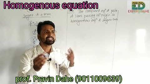 Homogeneous equation - pair of straight line