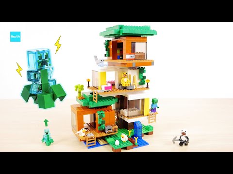 LEGO Minecraft The Modern Treehouse 21174 Speed Build & Review