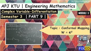 w = eᶻ| Conformal Mapping | Complex variable | Part 9  | Sem 3 | Module 3 |Engineering Math| ktu