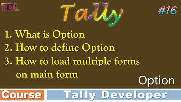 Full free Tally Developer Course in Hindi #16 -  option definition