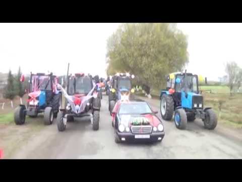 Traktorlardan ibarət toy karvanı (Tractor wedding caravan)