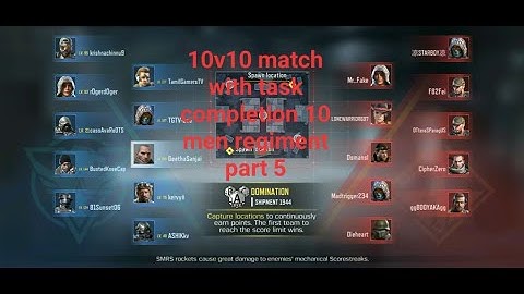 Call of duty mobile - 10V10 match 10 men regiment task 59 kills Domination shipment 1944 PART 5