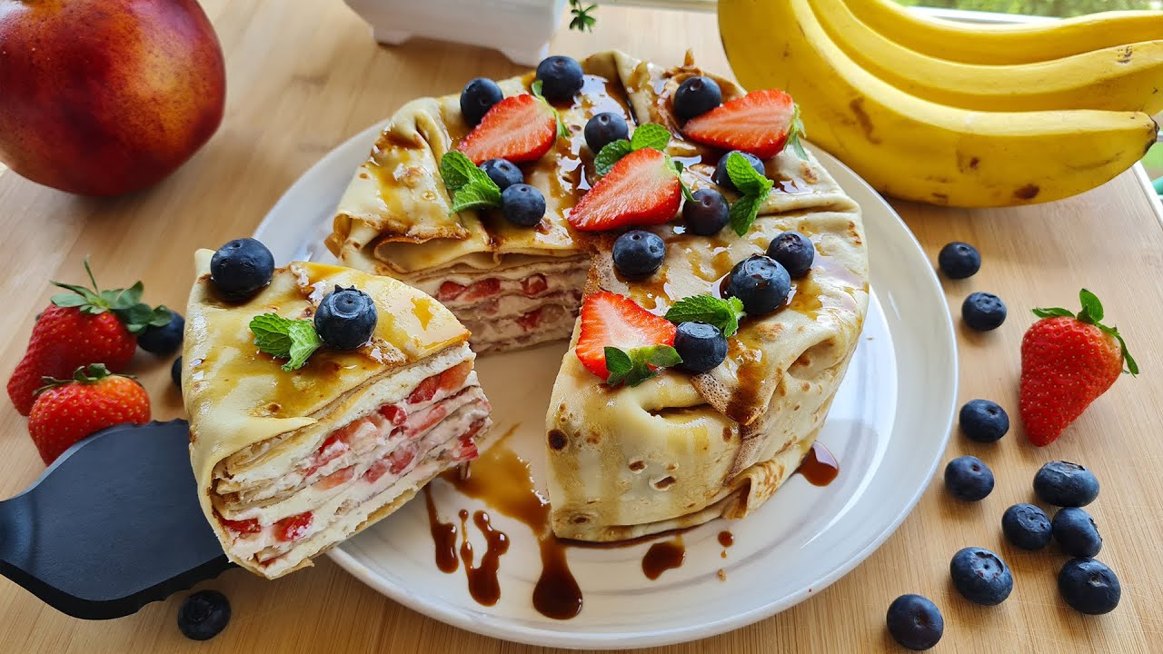 Tort din clatite foarte simplu si usor de pregatit o gingasie de tort.