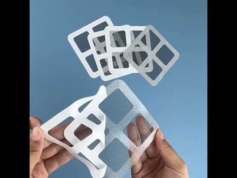 Заплатка для ремонту москітної сітки, 10x10 см, з акриловим клеєм, відео 1