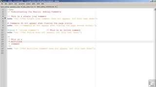 Adding Comments to the Code - Sigle Line/Multi Line Comments