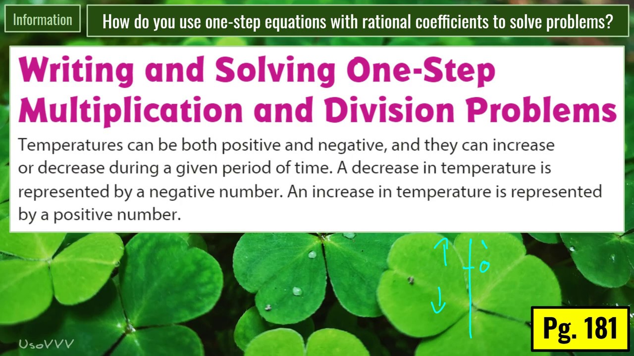 6.2 One-Step Equations with Rational Coefficients Example 3 - YouTube