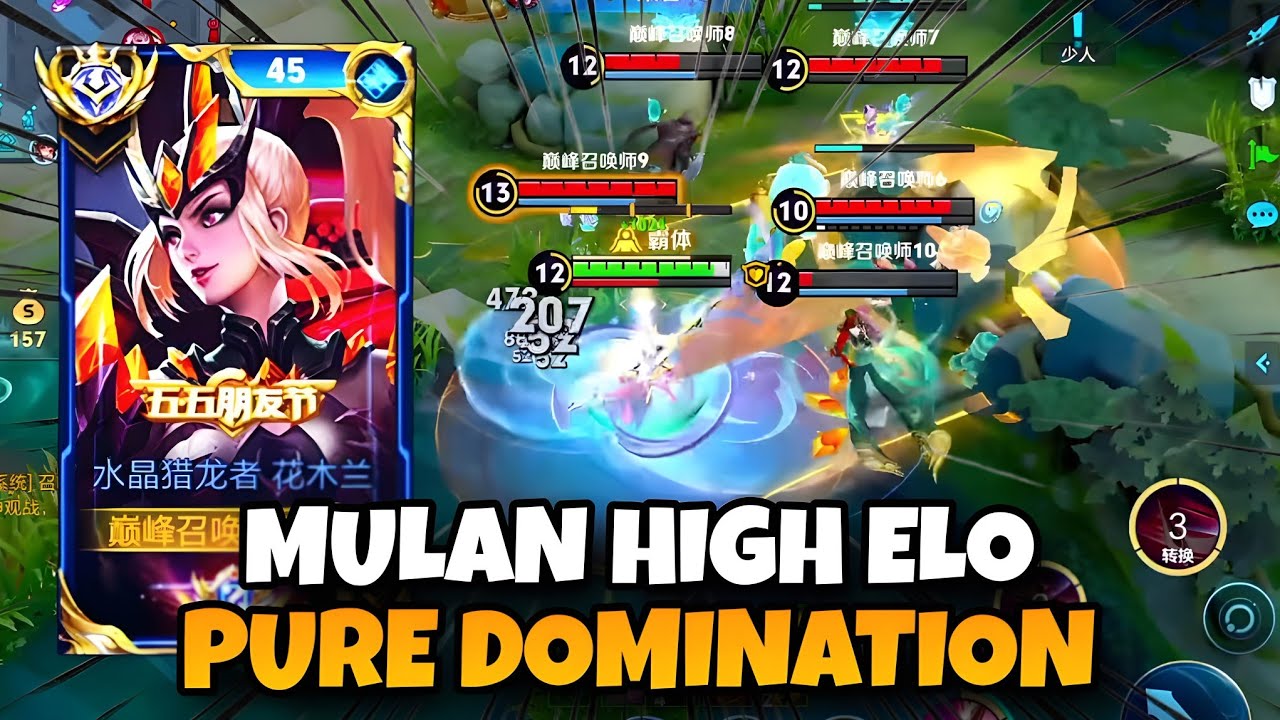 TOP 10 CLASH LANE MULAN! 🔥 FLAWLESS CHINESE TECHNIQUE HIGH ELO GAMEPLAY | HONOR OF KINGS