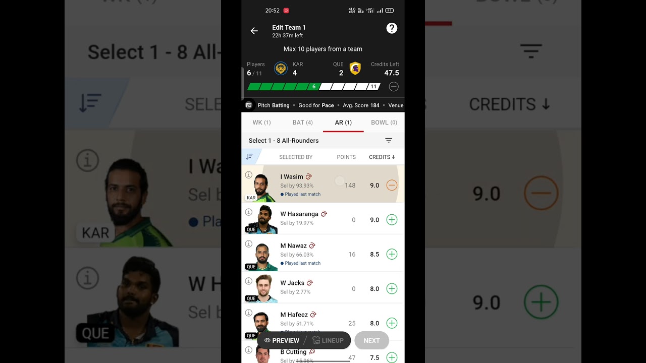 KAR VS QUE DREAM11 TEAM | QUE VS KAR 6th T20 match PSL 2023 
