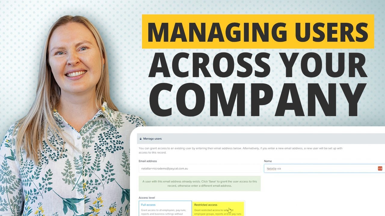 Managing Users Across Your Company with Employment Hero Payroll - YouTube