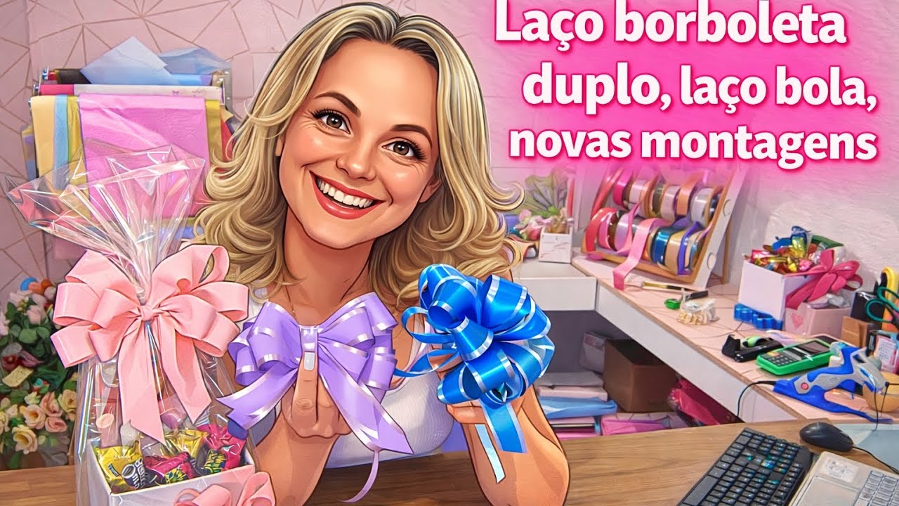 Novos presentes e passo a passo do laço duplo borboleta e laço bola✨