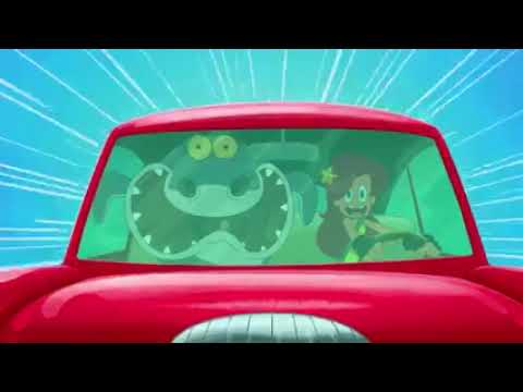 Zig & Sharko . Sharko friends driving new car.