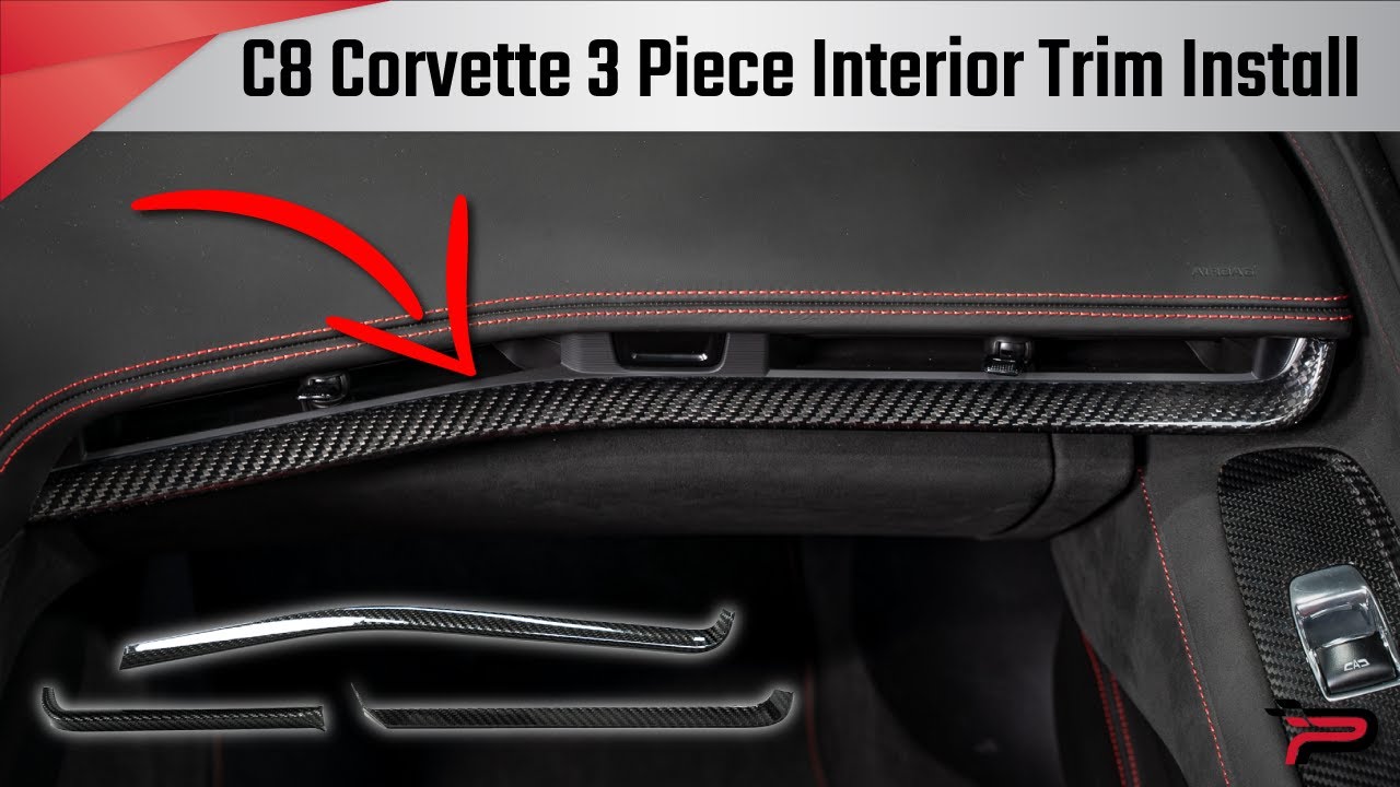 18pc Red Carbon Fiber Interior Trim Kit For Chevy Corvette C5 1998-2004 – Self-Adhesive Covers