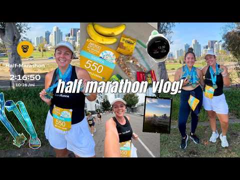 Thumbnail for half marathon race day vlog in san Diego!