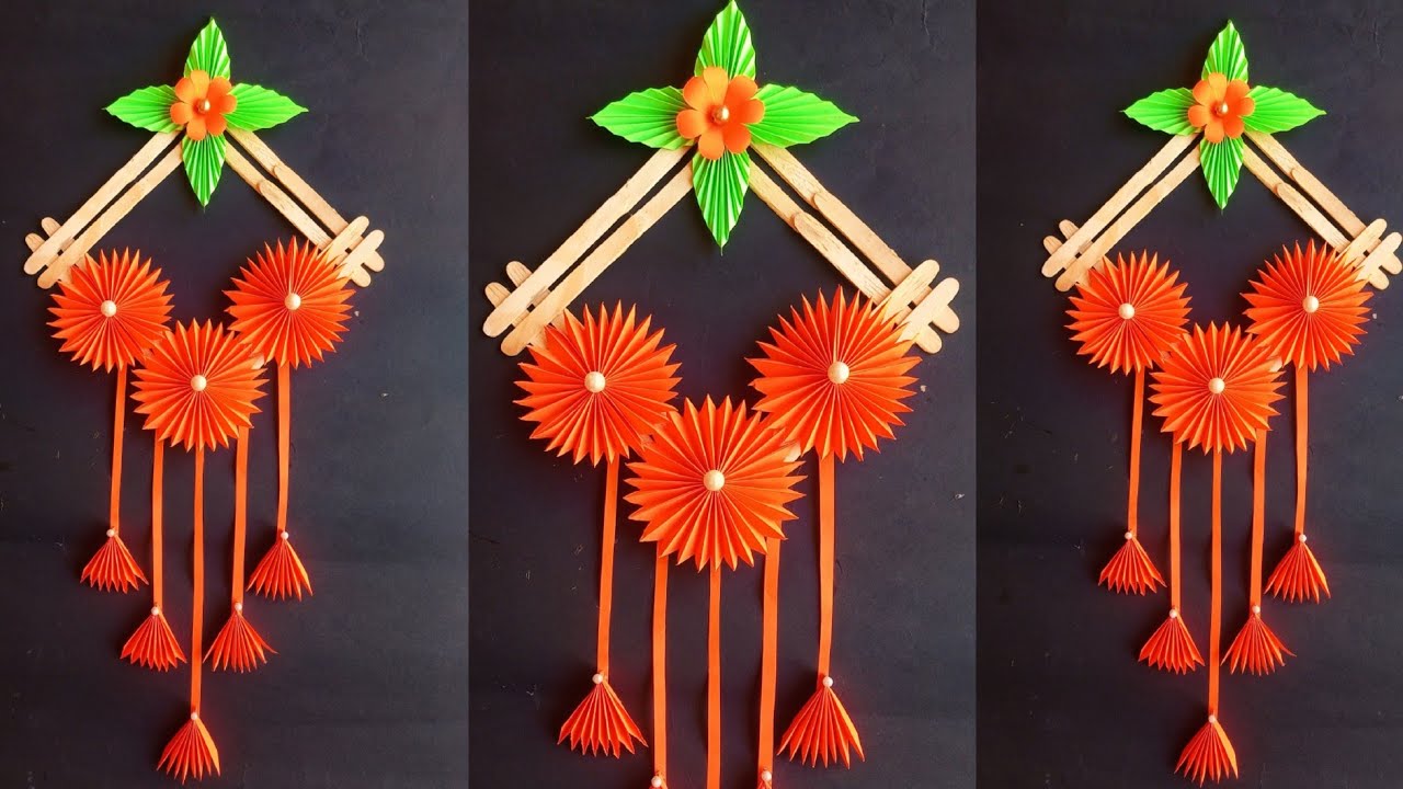 New Design Paper Flower Wall Hanging Colourful Chart Paper Painting