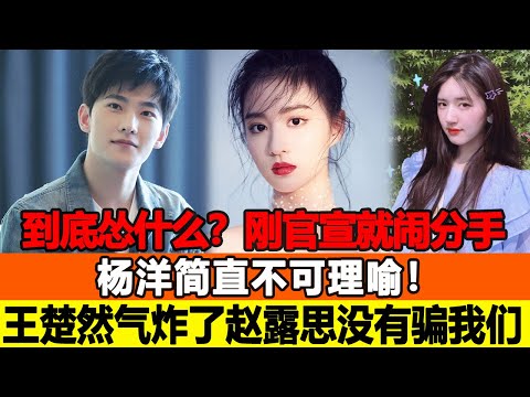 到底在慫什么？剛官宣就鬧分手！楊洋簡直不可理喻！王楚然都氣炸了！趙露思果然沒有騙我們！追星看TV#楊洋#王楚然#趙露思
