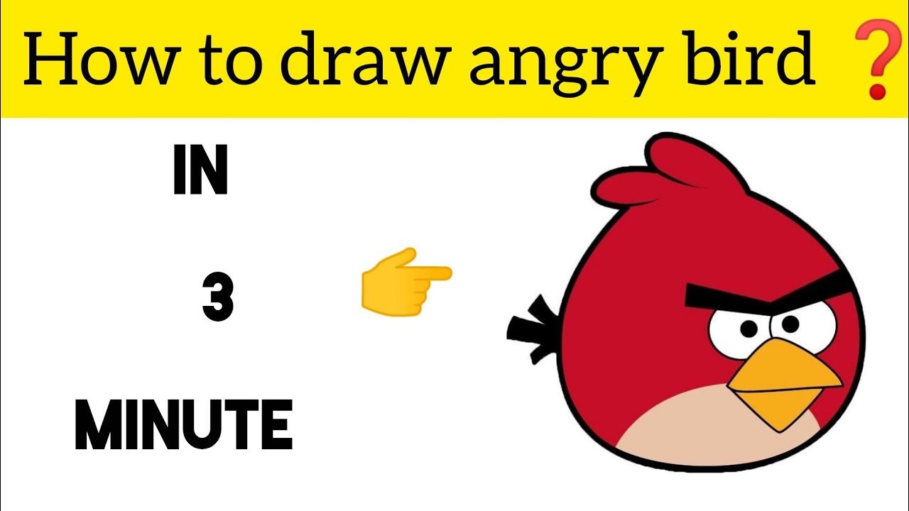 angry bird drawing 🤩| how to draw angry bird in 3 minutes 😱 