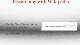 Effectively Researching with Wikipedia