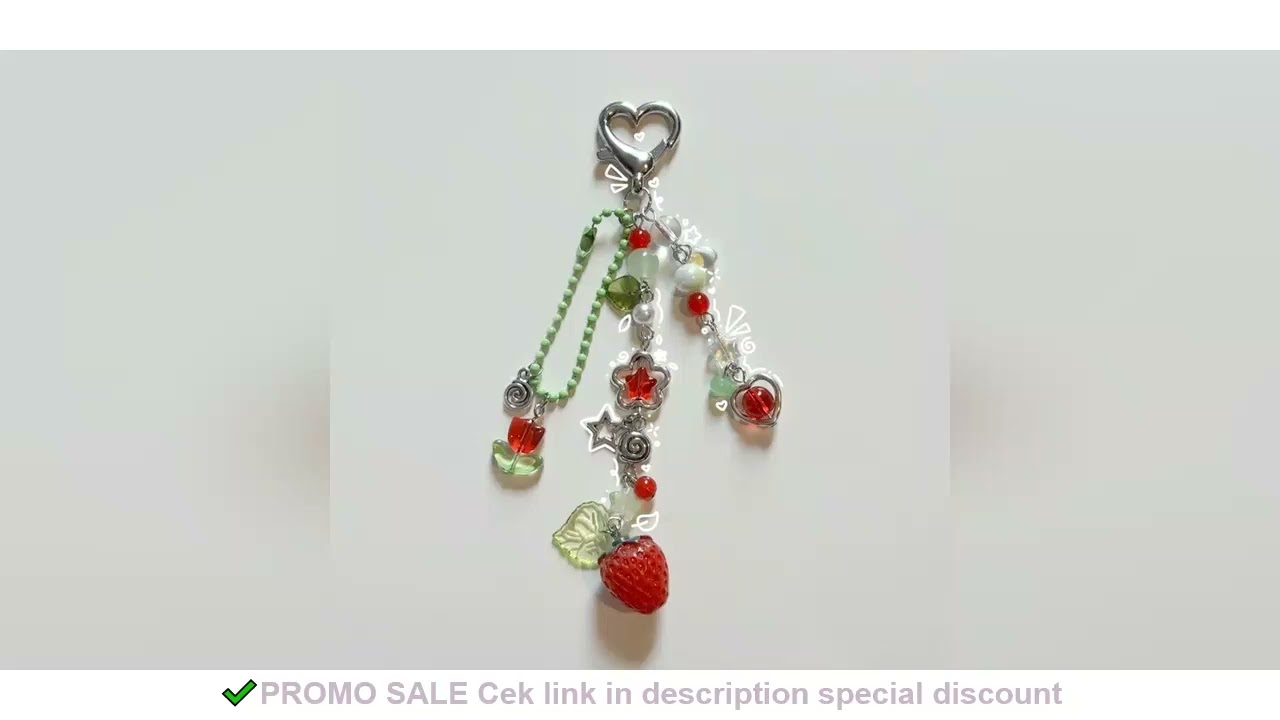 Handmade strawberry keychain tulip red coquettish gift