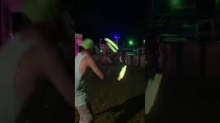 EvoL Gene with Green fire devil sticks. At my birthday party!🥳