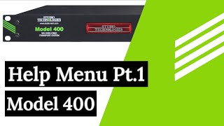 Model 400 Configuration Menu Login/Device Identity & Channel Labels Help Menu
