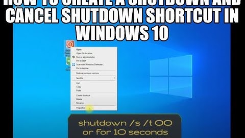 How to create a shutdown and cancel shutdown shortcut in windows 10