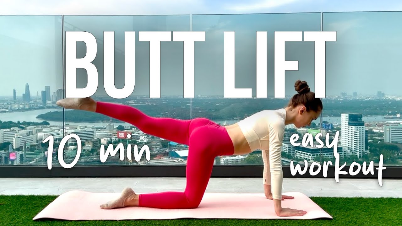 10 min EASY GLUTES BUTT LIFT | beginner | no equipment pilates workout ...