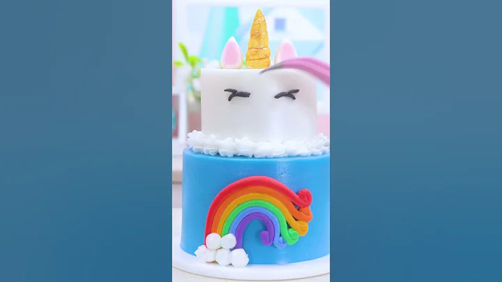 Miniature Rainbow UNICORN Cake🦄🍰Miniature Blue UNICORN Cake Decorating with Rainbow #Yumupminiature