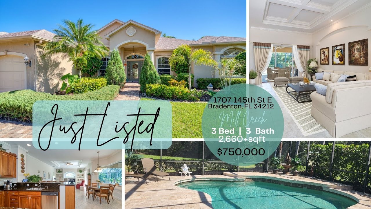 Just Listed in Bradenton, FL Beautiful 3 Bed 3 Bath Pool Home on ½