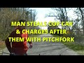 Officer Involved Shooting After Suspect Steals Cop Car And Charges Police With Pitchfork