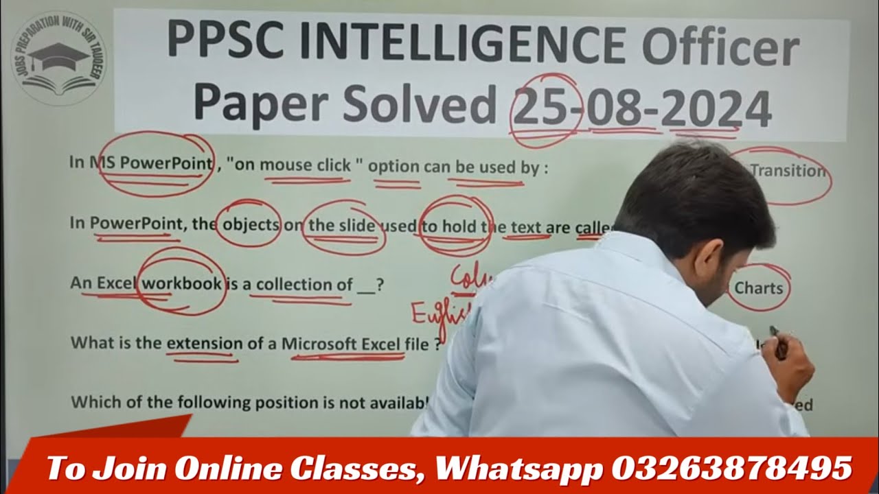 Today PPSC Intelligence Officer Paper solved 25-08-2024 GK Solved Paper|CSS NTS PMS FPSC Preparation
