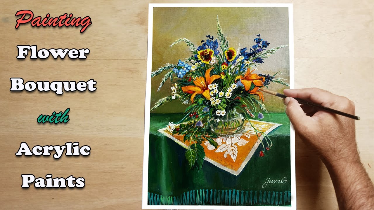 Painting a Flower Vase | Acrylic Painting Tutorial - YouTube