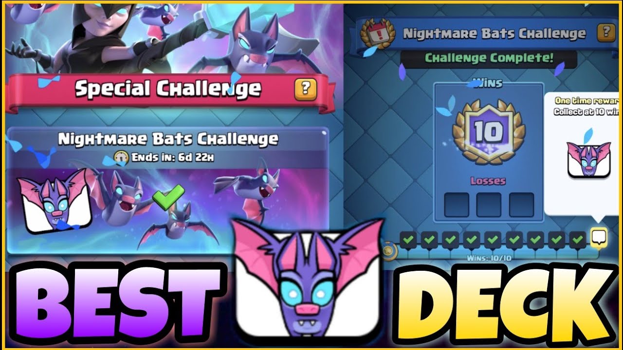 100 in Nightmare Bats Challenge Clash Royale YouTube