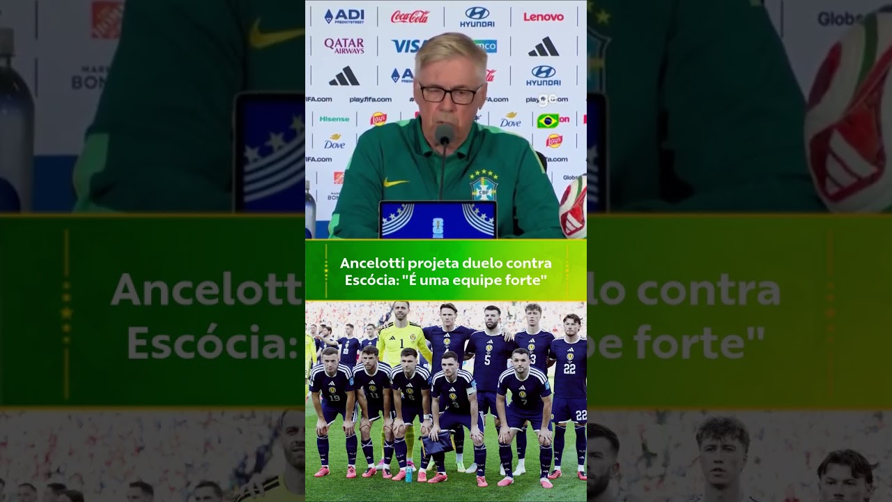ANCELOTTI PROJETA JOGO CONTRA A ESCÓCIA | #shorts | Copa do Mundo 2026 | ge.globo