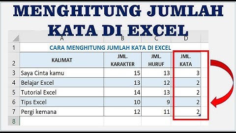 Cara Menghitung Jumlah Kata di Excel