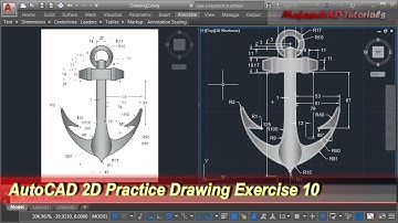 AutoCAD 2D Practice Drawing | Exercise 10 | Basic Tutorial
