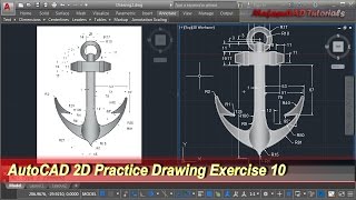 AutoCAD 2D Practice Drawing | Exercise 10 | Basic Tutorial
