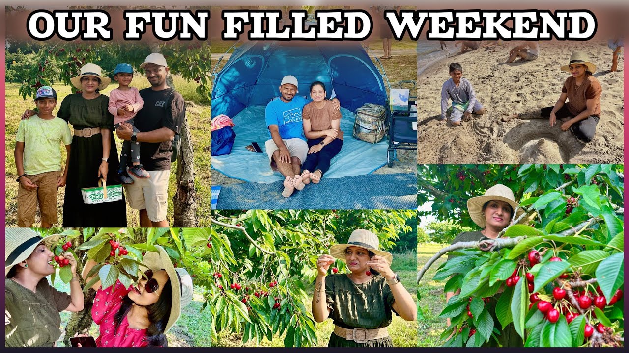 Weekend Vibes 🍒☀️ | Cherry Picking & Sunny Side Beach Fun with Friends | Summer Day Out Vlog!!