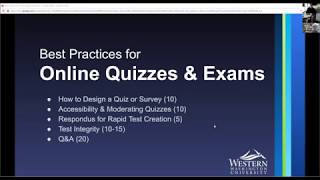Webinar: Best Practices for Creating Online Quizzes (3/12/20)