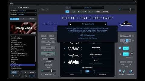 Omnisphere 3 factory presets demo 6 - Analog Vibes - Hits + Bits (no talking)