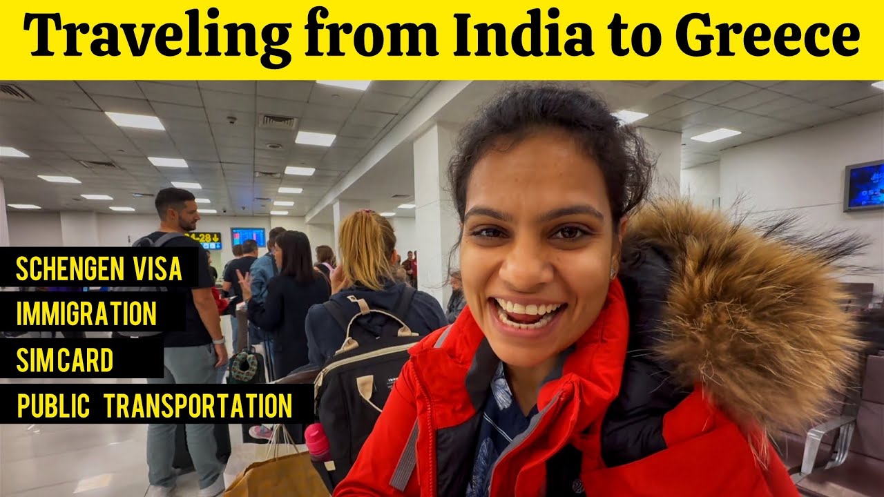 India to Greece Travel Vlog 🇬🇷 | Schengen Visa, Immigration, SIM Card & Public Transport in Greece