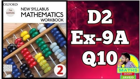 Q10 || Ex 9A || D2 || Geometrical Transformation || Reflection