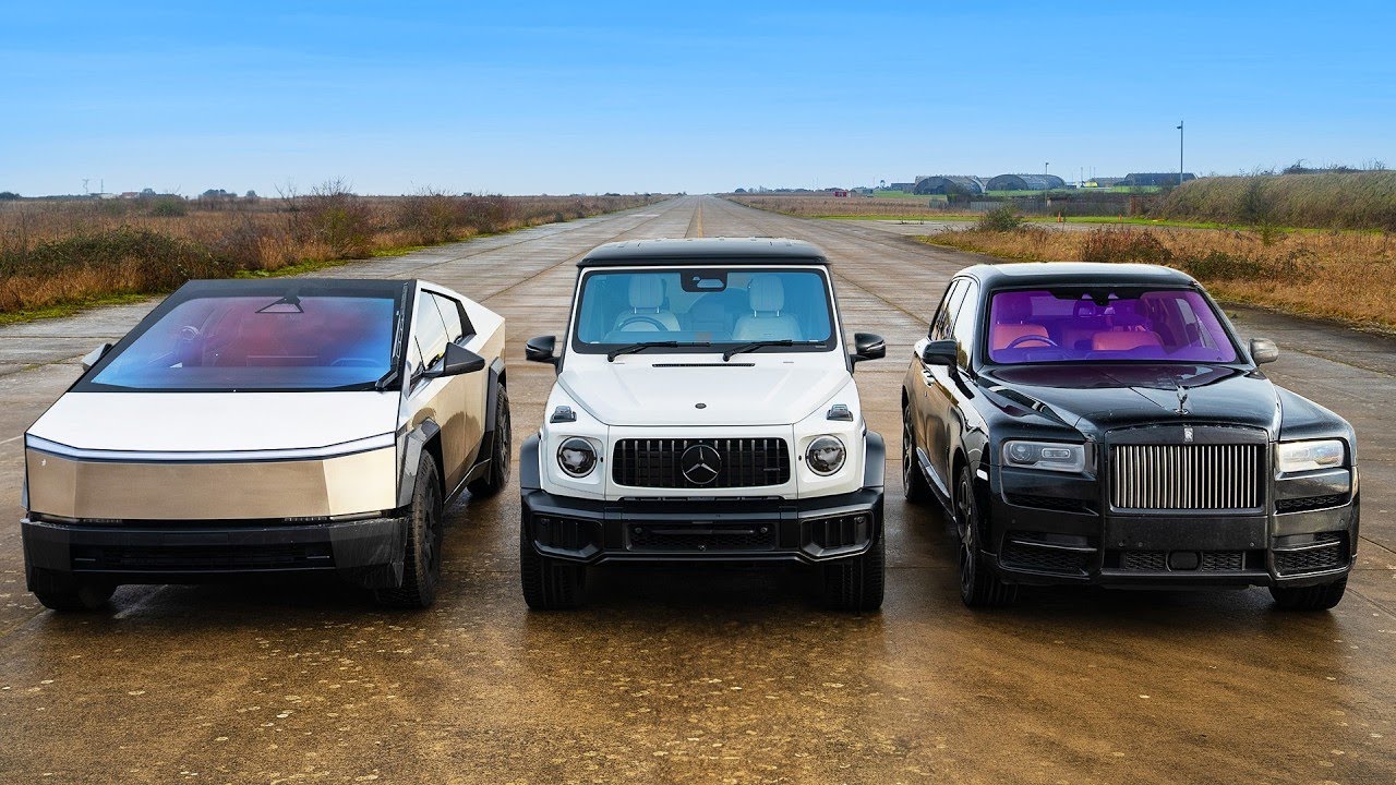 G63 Racing Cybertruck v Rolls Cullinan v NEW AMG G63: DRAG RACE | Kartik Vashist # ...
