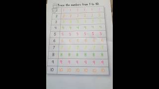 Trace numbers 1-10 worksheet